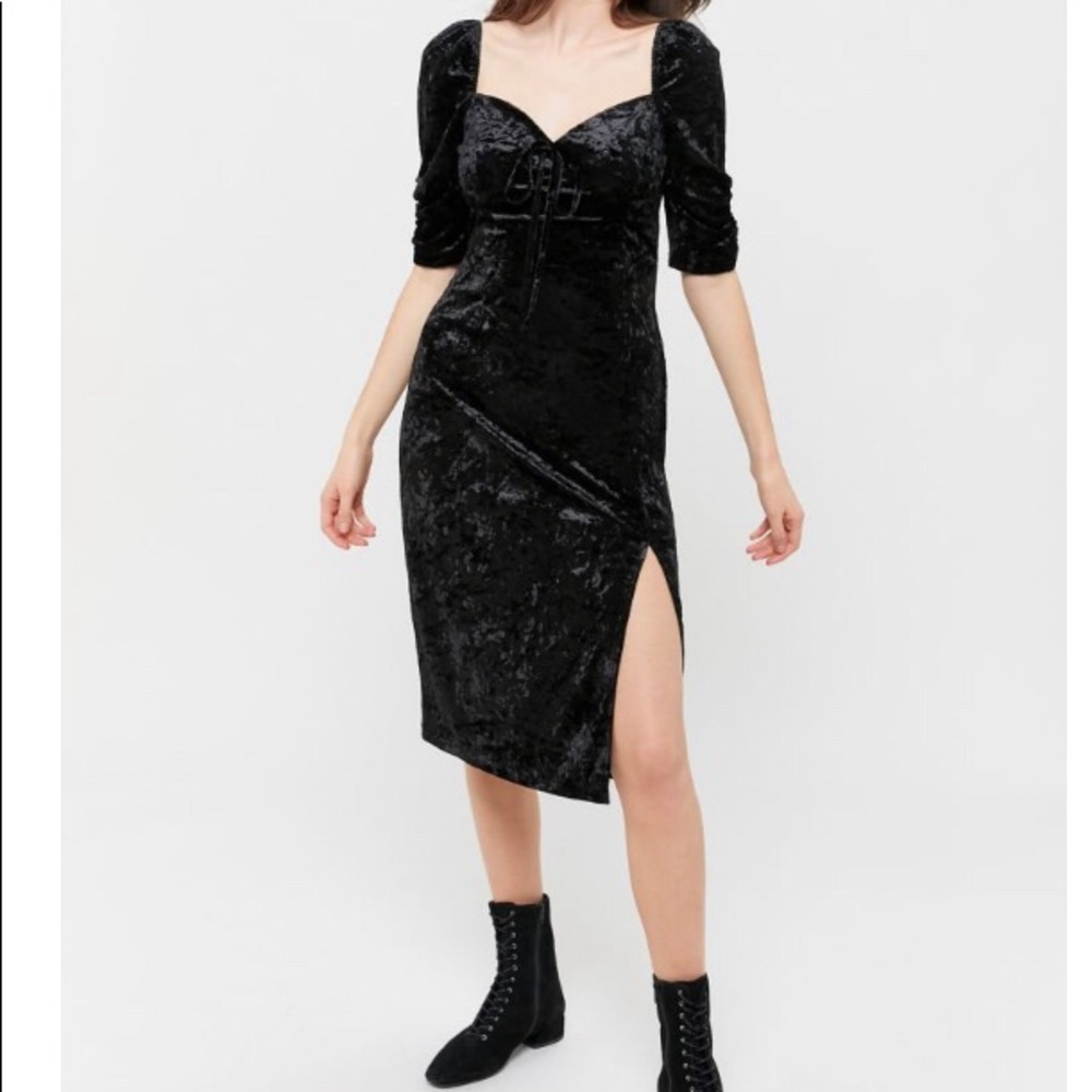 Urban Outfitters Narrated Black Velvet Dress
